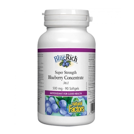 Natural Factors BlueRich Plus Super Strength Blueberry Concentrate Συμπλήρωμα Διατροφής για την Ενίσχυση του Ανοσοποιητικού 90 Κάψουλες