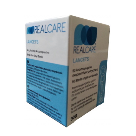 Real Care Lancets 30G Αποστειρωμένοι Σκαρφιστήρες 50 τεμάχια