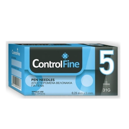 Project ControlFine Pen Needles 5mm x 31G Αποστειρωμένα βελονάκια μιας χρήσης για πένα ινσουλίνης 100 τεμάχια