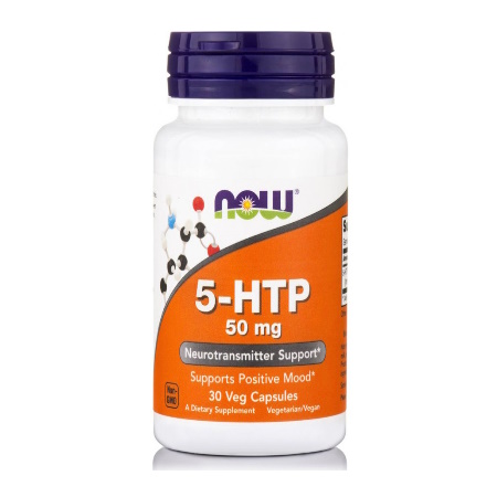 Now Foods 5 HTP 50mg Συμπλήρωμα Διατροφής για Διάθεση, Βελτίωση Ύπνου και Μείωση Άγχους 30 Κάψουλες