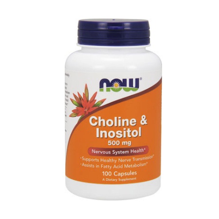 Now Foods Choline & Inositol 500mg Συμπλήρωμα Διατροφής Για Την Σωστή Λειτουργία του Εγκεφάλου 100 Κάψουλες