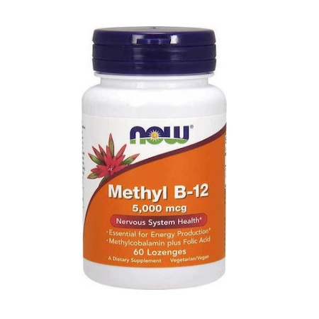 Now Foods Methyl B-12 5000 Mcg Συμπλήρωμα Διατροφής Για Την Καλή Λειτουργία Του Εγκεφάλου 60 Παστίλιες