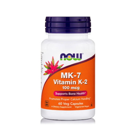 Now Foods MK-7 Vitamin K2 100mcg Συμπλήρωμα Διατροφής για την Πήξη του Αίματος 60 φυτικές κάψουλες