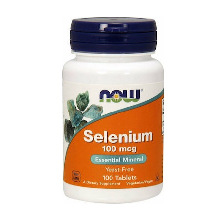 Now Foods Selenium 100mcg Yeast Free Συμπλήρωμα Διατροφής Σεληνίου 100 Ταμπλέτες