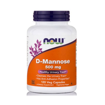 Now Foods D-Mannose 500mg Συμπλήρωμα Διατροφής για Το Ουροποιητικό Σύστημα 120 Φυτικές Κάψουλες