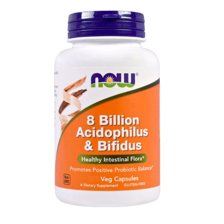 Now Foods 8 Billion Acidophilus & Bifidus Συμπλήρωμα Διατροφής για την Σωστή Λειτουργία του Εντέρου 60 Κάψουλες