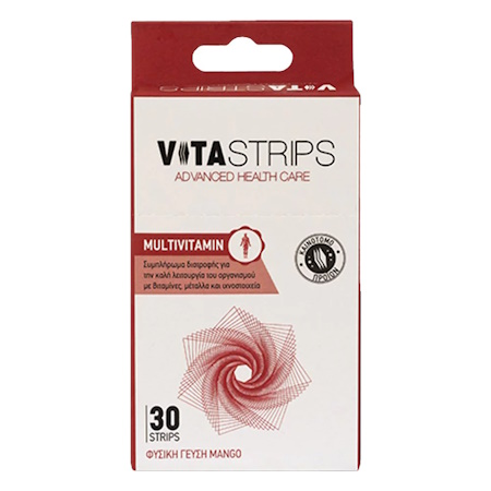Vitastrips Multivitamin Συμπλήρωμα Διατροφής για την Καλή Λειτουργία του Οργανισμού 30τμχ