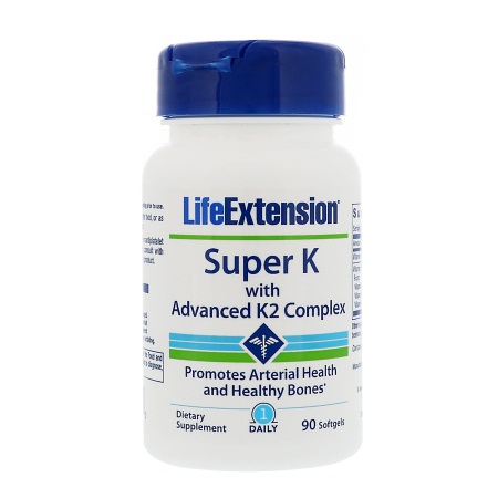 Life extension Super K with Advanced K2 Complex Συμπλήρωμα διατροφής για υγιή οστά και αρτηρίες 90 μαλακές κάψουλες