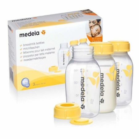 Medela Σετ 3 Φιάλες Αποθήκευσης Μητρικού Γάλακτος με Πώμα 150ml