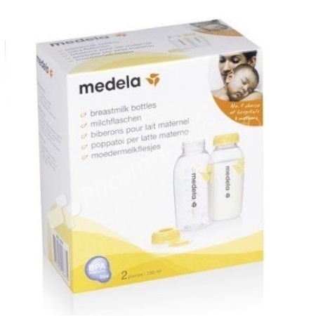 Medela Σετ 2 Φιάλες Μητρικού Γάλακτος με Πώμα 250ml