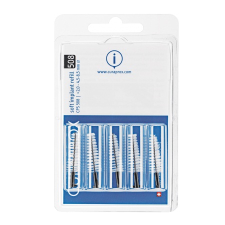 Curaprox CPS Soft Implant 508 Μεσοδόντια Βουρτσάκια Μαύρο 5 τεμάχια
