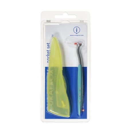 Curaprox CPS Pocket Set με 4 Μεσοδόντια Βουρτσάκια CPS Prime (06, 07, 09, 011) & 1 Εργονομική Πλαστική λαβή UHS 450 Mini Click