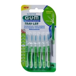 Gum Travler Interdental Brush Μεσοδόντιο Βουρτσάκι 1.1mm Πράσινο 6 τεμάχια