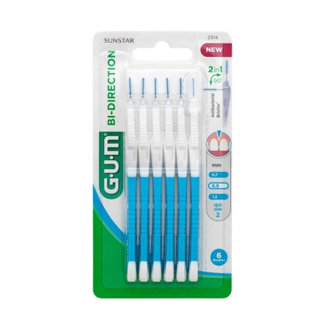Gum Bi-Directional Micro Fine 0.9 (2314) Μεσοδόντια βουρτσάκια για Αποτελεσματική Αφαίρεση της Πλάκας 6 τεμάχια