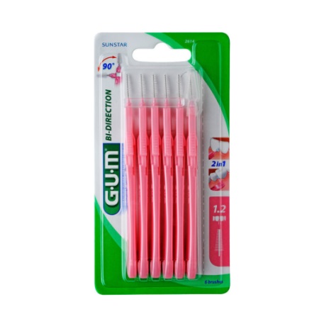 Gum Bi-Directional Fine 1.2 (2614) Μεσοδόντια βουρτσάκια για Αποτελεσματική Αφαίρεση της Πλάκας 6 τεμάχια