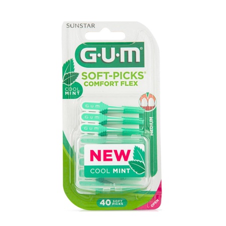 Gum Soft Picks Comfort Flex Cool Mint (670) Medium Οδοντογλυφίδες μίας χρήσης 40 τεμάχια