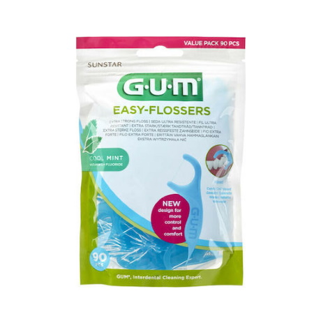 Gum Easy Flossers 890 Οδοντικό Νήμα σε Διχάλες με Γεύση Μέντας 90 τεμάχια