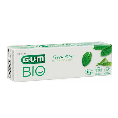 Gum Bio Fresh Mint Toothpaste with Aloe Vera Οργανική Οδοντόκρεμα με Αλόη και Μέντα που Προστατεύει Δόντια και Ούλα 75ml