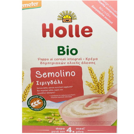 Holle Βρεφική Κρέμα Σιμιγδάλι 4m+ 250gr χωρίς Γλουτένη