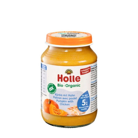 Holle Βιολογικό Βρεφικό Γεύμα Κοτόπουλο Με Κολοκύθα 5μ+ 190gr