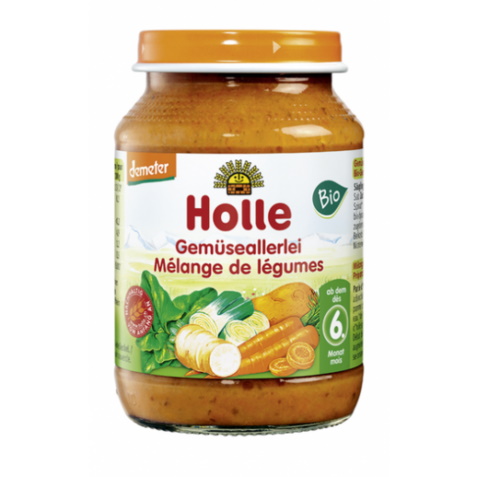Holle Βρεφικό Γεύμα Ανάμεικτα Λαχανικά 6m+ 190gr χωρίς Γλουτένη