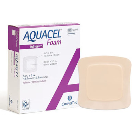 Aquacel Foam Επίθεμα Αφρώδες Κολλητικό 12.5cm X 12.5cm Convatec 420619 10 Τεμάχια