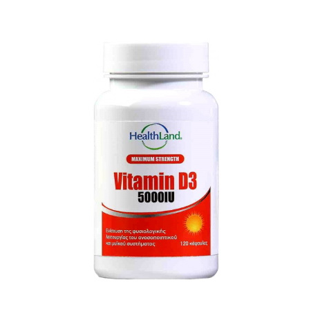 HealthLand Maximum Strength Vitamin D3 5000IU 120 κάψουλες