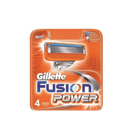 Gillette Fusion Power Λεπίδες Ανταλλακτικές Κεφαλές με 5 Λεπίδες και Λιπαντική Ταινία 4 τεμάχια