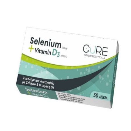 Cure Pharmaceuticals Selenium + Vitamin D3 Συμπλήρωμα Διατροφής με Σελήνιο και Βιταμίνη D3 30 Δισκία