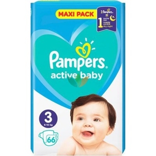 Pampers  Pampers Active Baby Πάνες Μέγεθος 3 (610 Kg) Maxi Pack 66 Πάνες