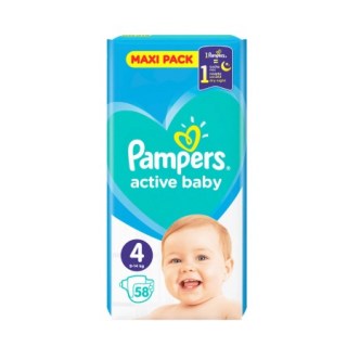 Pampers Active Baby Maxi Pack No4 (9 - 14kg) 58 τεμάχια