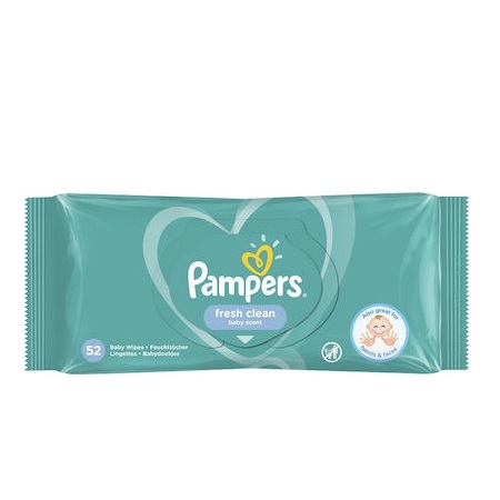 Pampers Fresh Clean wipes Μωρομάντηλα με υπέροχο άρωμα φρεσκάδας 52 τεμάχια