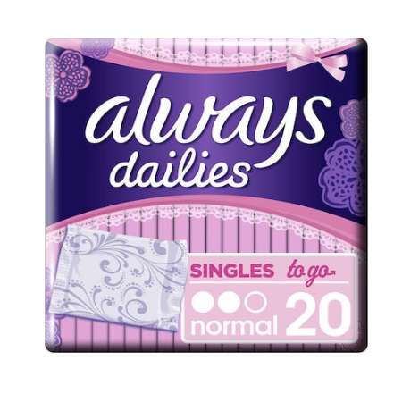 Always Dailies To Go Normal Σερβιετάκια για Καθημερινή Χρήση 20 Τεμάχια