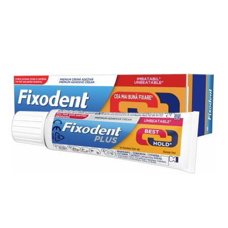 Fixodent Pro Plus Premium Best Hold Στερεωτική Κρέμα για Ισχυρό Κράτημα για Ολικές & Μερικές Οδοντοστοιχίες 40gr
