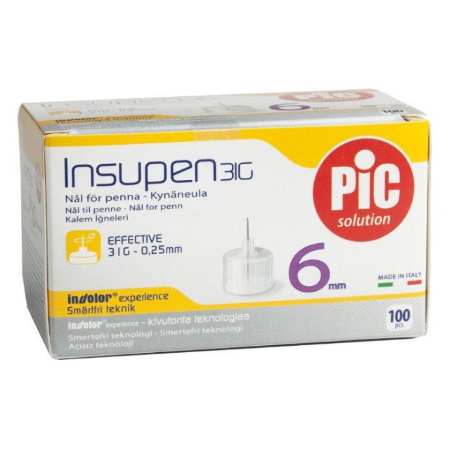 Insupen Βελόνες για Πένα Ινσουλίνης 31G x 6mm 100 τεμάχια