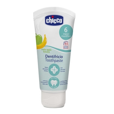 Chicco Toothpaste 6m+ Οδοντόκρεμα με γεύση Μήλο & Μπανάνα 50ml