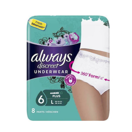 Always Discreet Pants Large Εσώρουχο Ακράτειας 8 τεμάχια