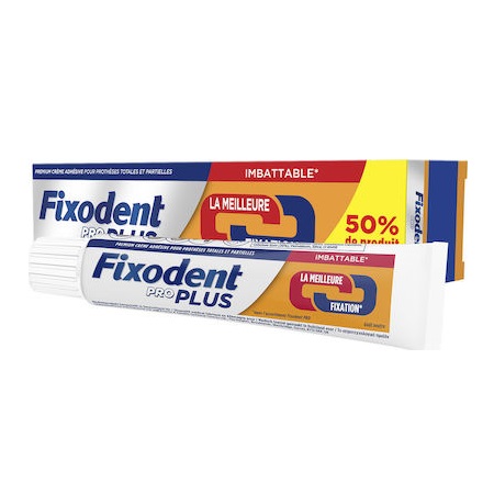 Fixodent Pro Plus Duo Action Στερεωτική Κρέμα για Ολικές & Μερικές Τεχνητές Οδοντοστοιχίες με Διπλή Δράση για πιο Δυνατό Κράτημα 60gr +50% Extra Προϊόν