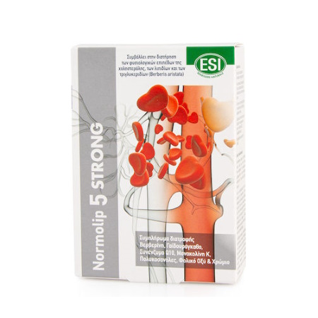 Esi Normolip 5 Strong, Συμπλήρωμα Διατροφής Που Συμβάλλει Στην Διατήρηση Φυσιολογικών Επιπέδων Της Χοληστερίνης 24 ταμπλέτες