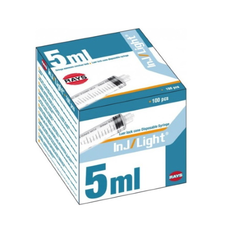 Σύριγγες Rays asu ενσωματωμένη 5ml 21G 100 τεμάχια