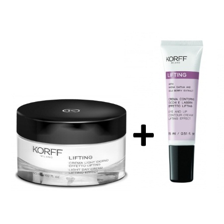 Korff Πακέτο Περιποίησης Προσώπου με Lifting Light Day Cream Lifting Effect SPF15 Κρέμα Ημέρας 50ml + Korff Lifting Eye & Lip Contour Cream Lifting Effect Κρέμα Ματιών & Χειλιών 15m