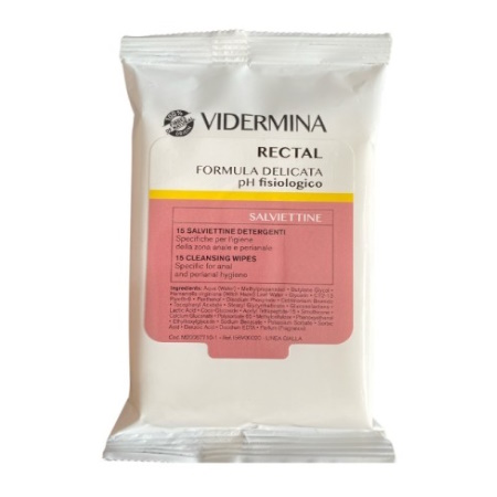 Epsilon Health Vidermina Rectal Cleansing Wipes Μαντηλάκια καθαρισμού για την υγιεινή της περιπρωκτικής περιοχής και των αιμορροΐδων 15 τεμάχια