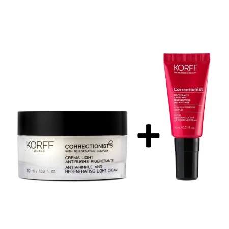Korff Πακέτο Περιποίησης Προσώπου Correctionist NG Light Cream Αντιρυτιδική Κρέμα 50ml + ΔΩΡΟ Korff Correctionist NG Αντιρυτιδική, Αναζωογονητική Κρέμα Ματιών 15ml