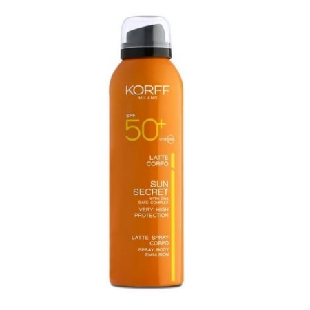 Korff Sun Solar Secret Milk Body Spray Αντηλιακό Γαλάκτωμα Σώματος σε Σπρέι SPF50+ 200ml
