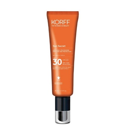 Korff Sun Secret Face Fluid Matt Effect Αντιηλιακό Προσώπου με Ματ Όψη για Λιπαρές Επιδερμίδες SPF30 50ml