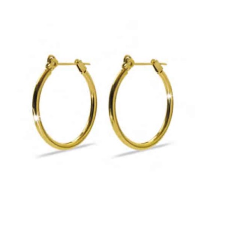 Medical Jewels Υποαλλεργικά Σκουλαρίκια Χρυσός Κρίκος 1 Ζευγάρι