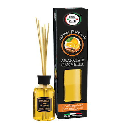Brand Italia Αρωματικό Χώρου με Rattan Sticks - Πορτοκάλι & Κανέλλα 100ml