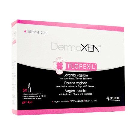 Dermoxen Florexil Vaginal Douche Ενδοκολπικό Καθαριστικό με Αντιβακτηριακή και Καταπραϋντική Δράση 140ml 5 Τεμάχια
