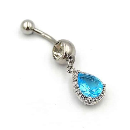 Medical Jewels Υποαλλεργικά Σκουλαρίκια Κρεμαστή Σταγόνα Ακουαμαρινα 1 Ζευγάρι