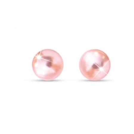 Medical Jewels Υποαλλεργικά Σκουλαρίκια Ροζ Πέρλα 1 Ζευγάρι